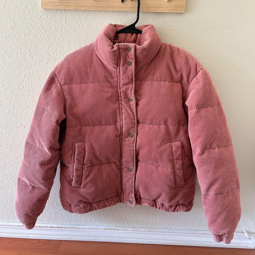 Marine Layer Pink Corduroy Puffer